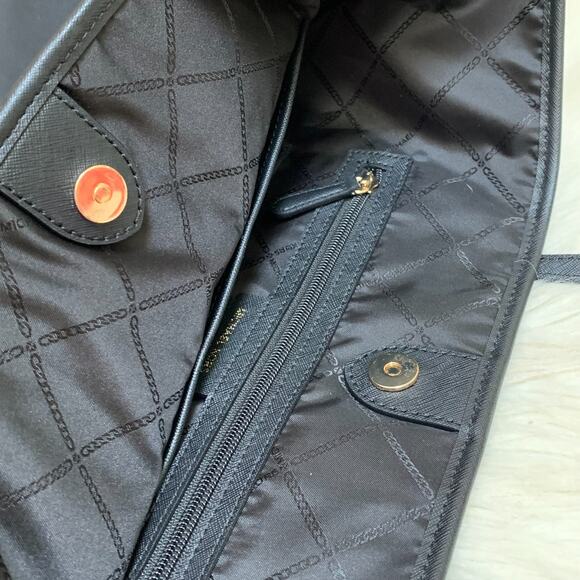 MICHAEL KORS Large Black Gabardine Nylon EVA Shopper Tote Saffiano Leather Trim - Picture 11 of 16